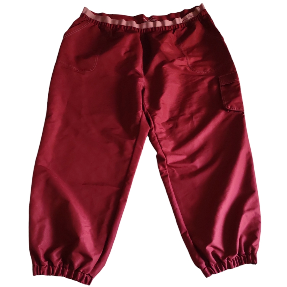 Reebok Cardi B 4X (26-28W) Red Cargo Pocket Windbreaker Jogger Pants